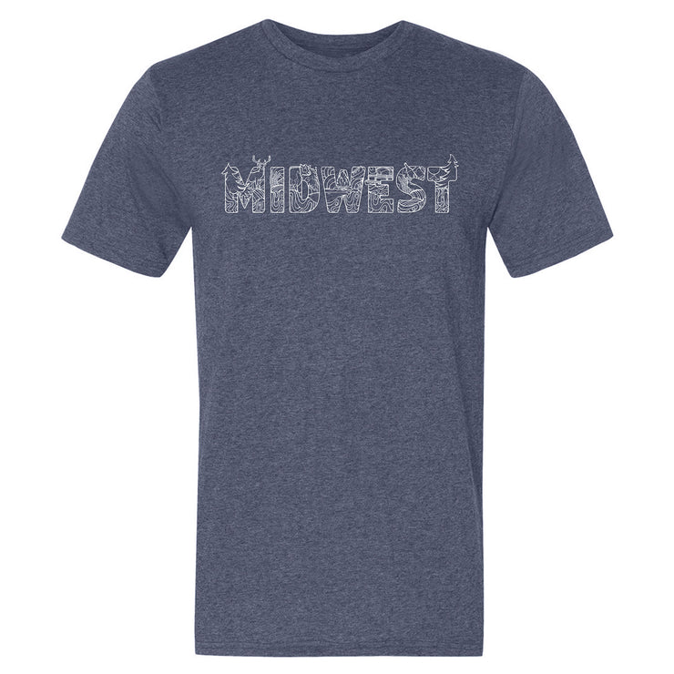 MIDWEST Tee - Heather Navy