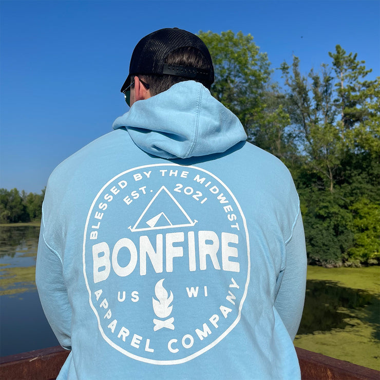 Blessed By The Midwest Hoodie - Aqua Blue