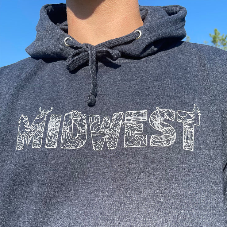 MIDWEST Hoodie - Heather Navy