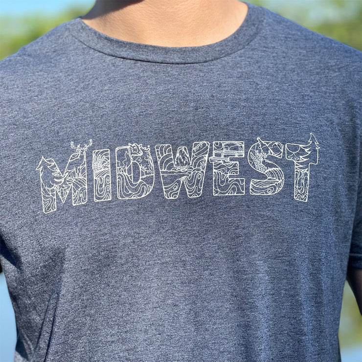 MIDWEST Tee - Heather Navy